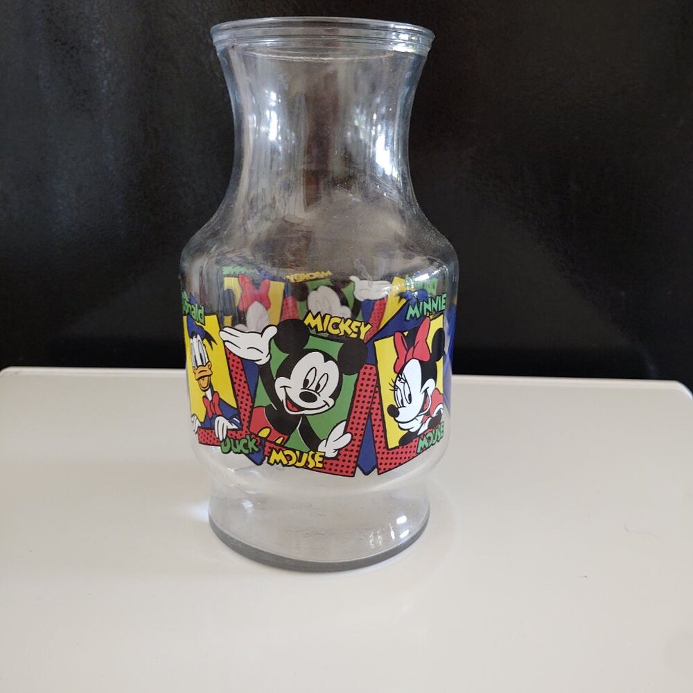 DISNEY JUICE CARAFE HAWKING GLASSWARE PITCHER MICKEY MOUSE
